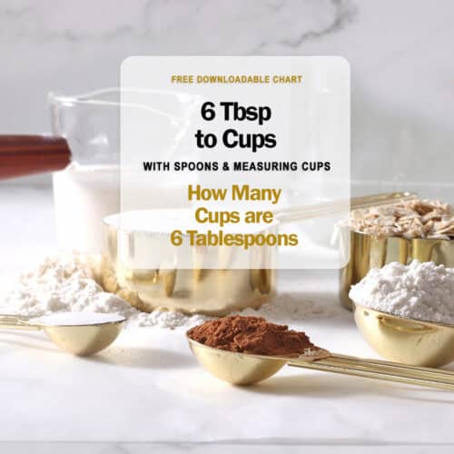 6 tablespoons into cups.