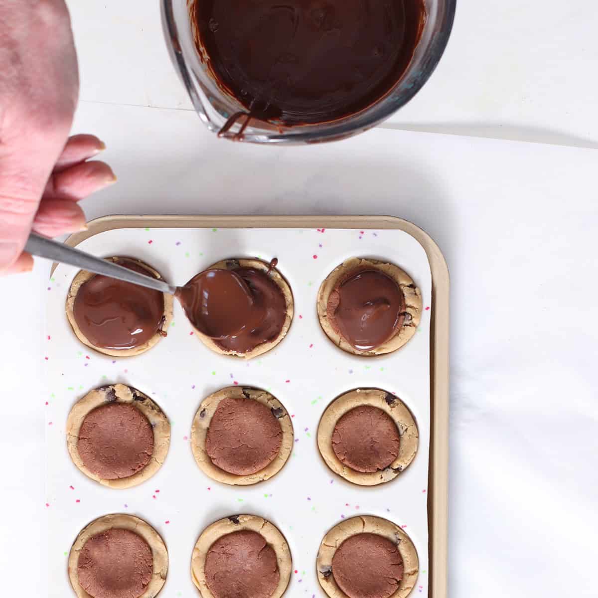 brownie stuffed cookie dough cups.