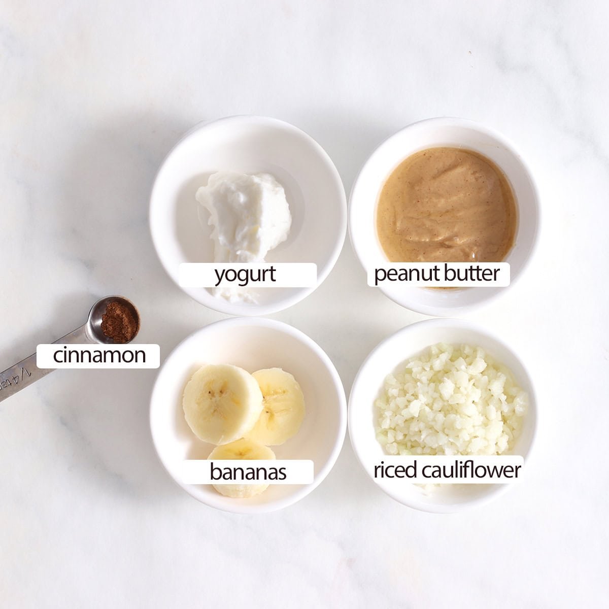 protein banana smoothie bowl ingredients.