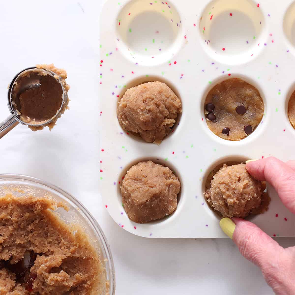 cookie dough banana bread bites.