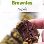 pistachio brownies, no bake.