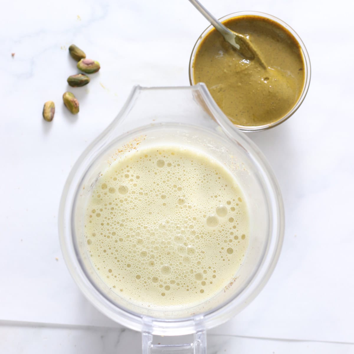 homemade pistachio milk.