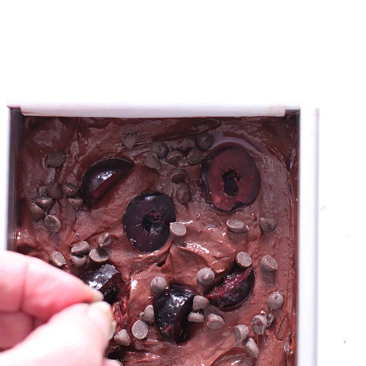 chocolate cherry brownie batter toppings.