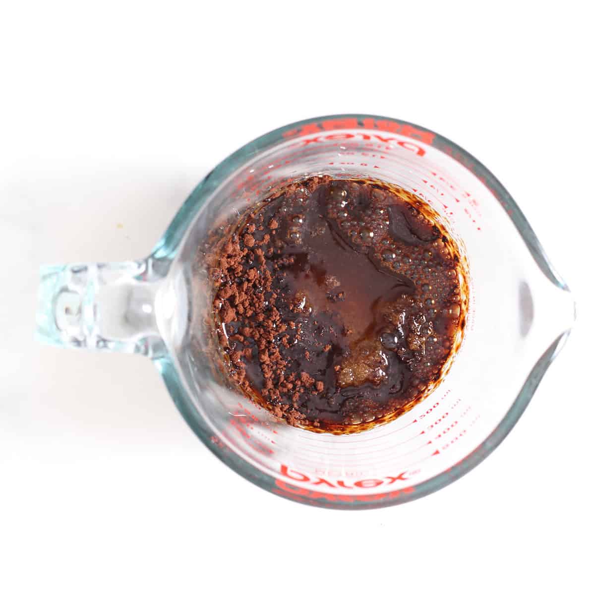 coffee syrup ingredients ready to microwave.