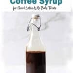 coffee syrup in a bottle.