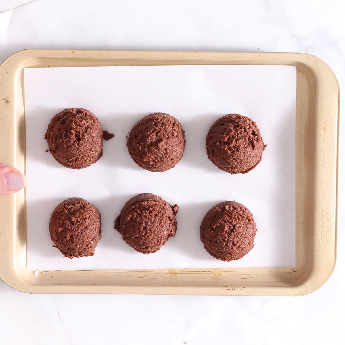 scooped sweet potato brownie balls.