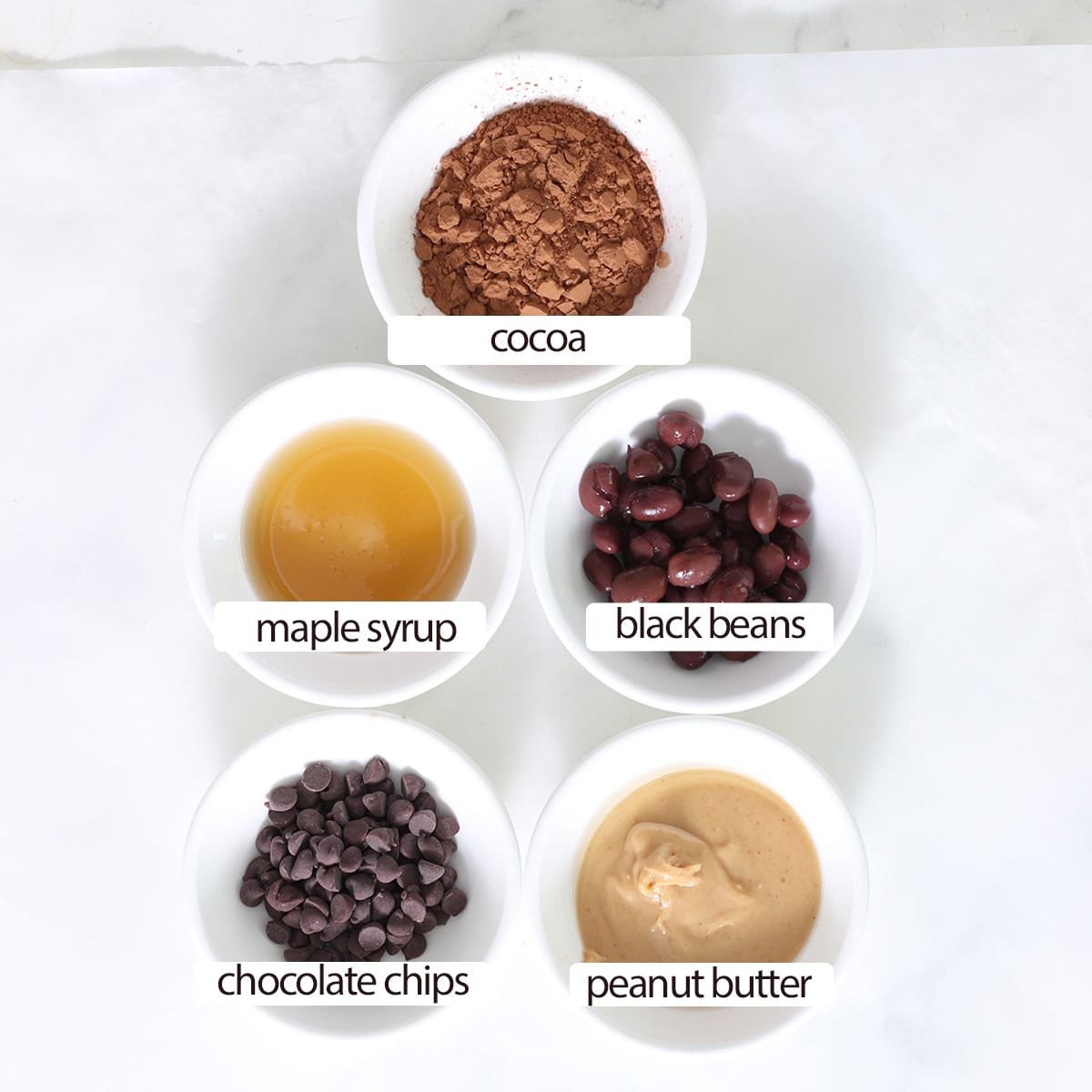 black bean brownie bite ingredients.