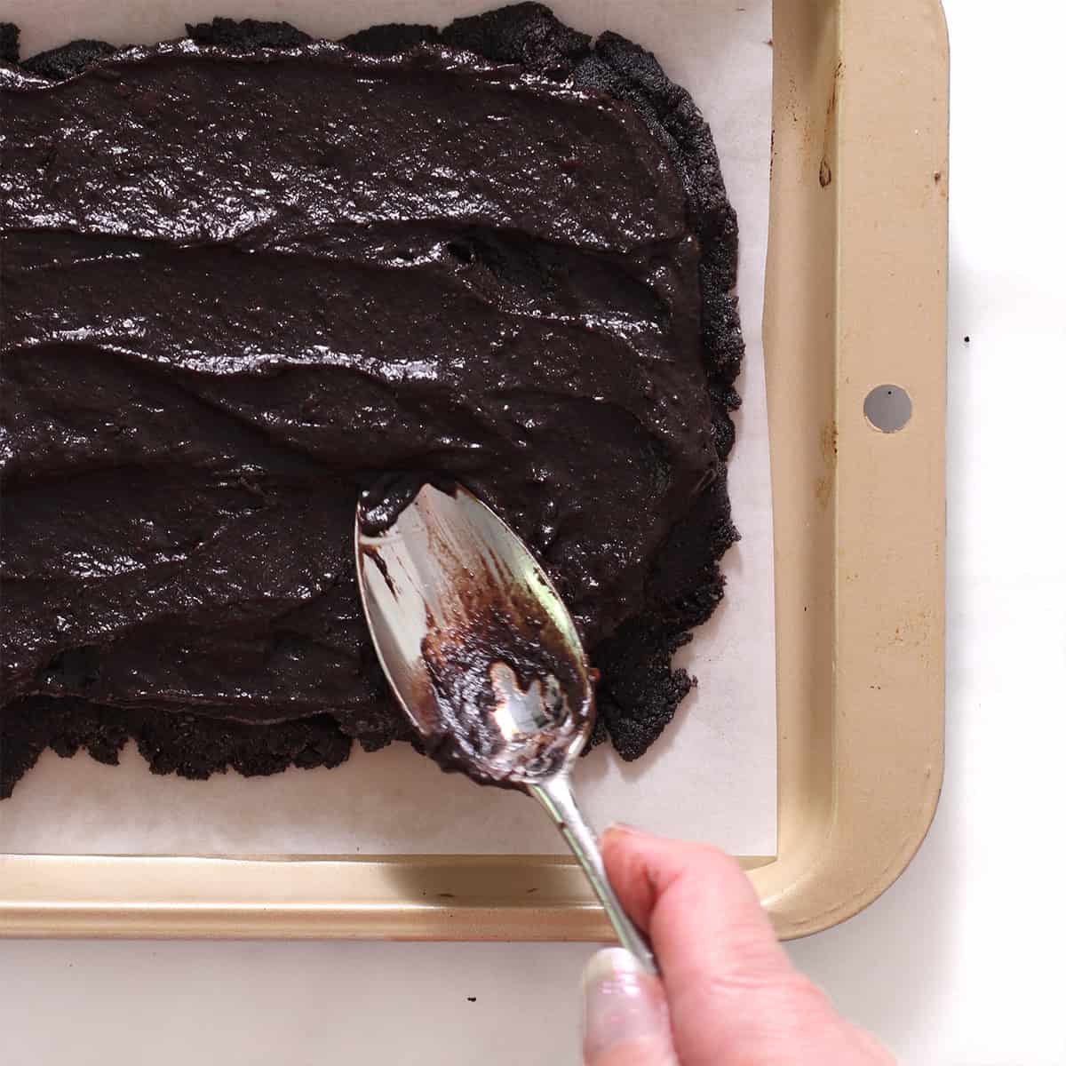 chocolate caramel brownie bark.