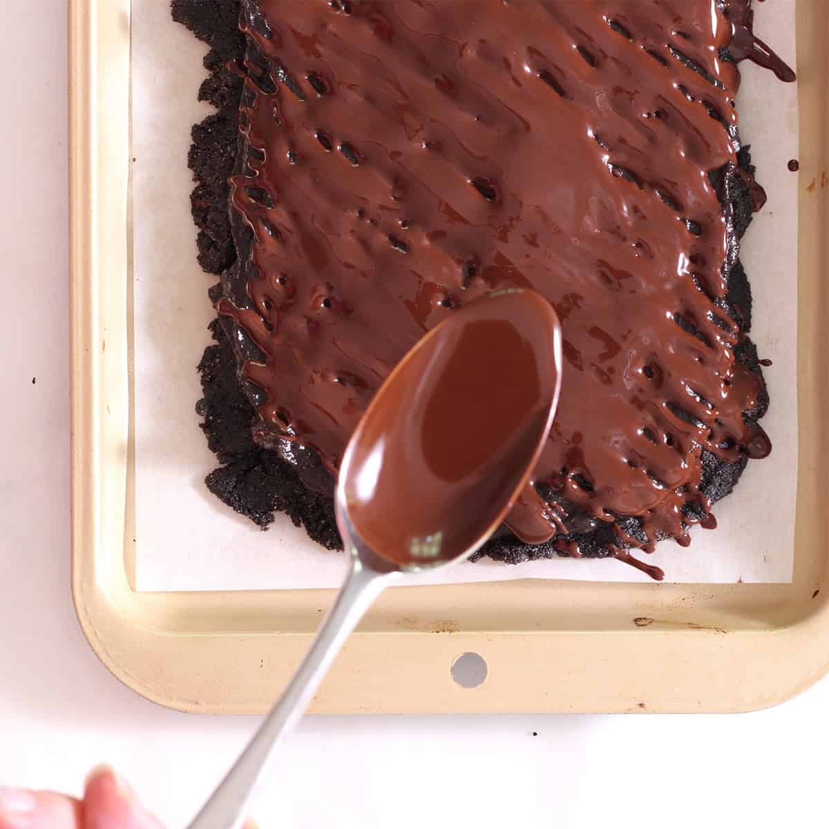 chocolate caramel brownie bark.
