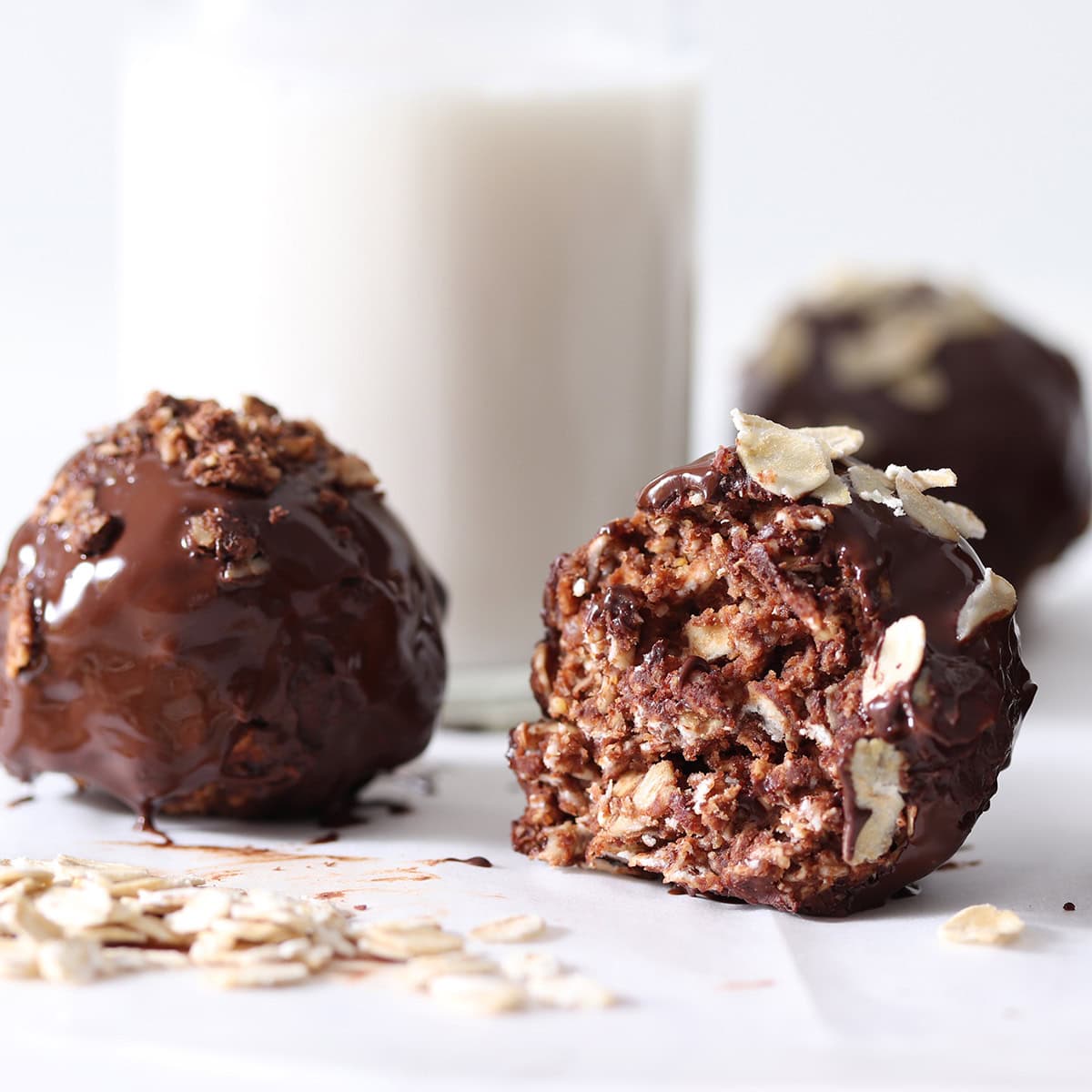 Chocolate oat brownie ball.
