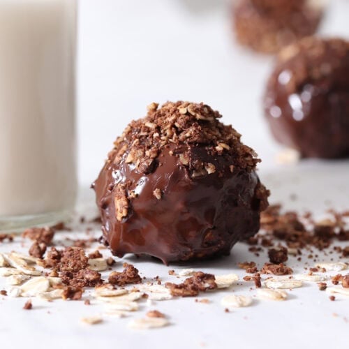 Chocolate oat brownie ball.