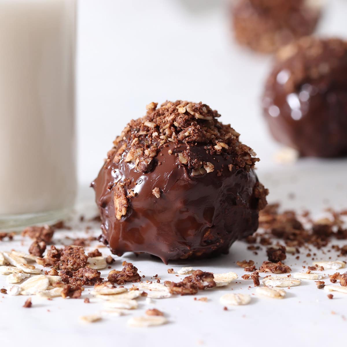 Chocolate oat brownie ball.