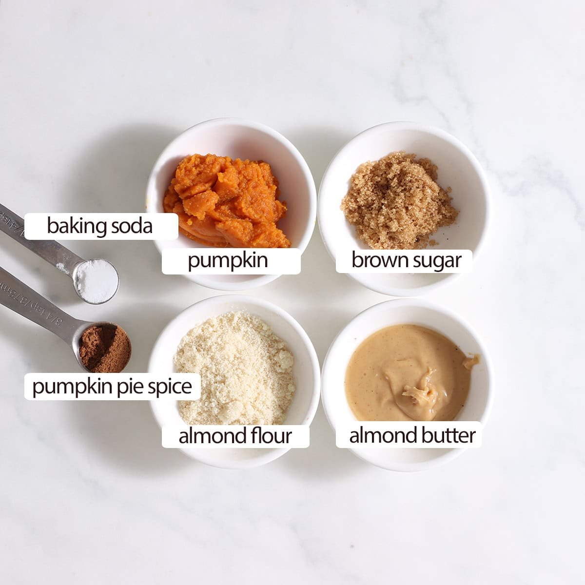 No Bake Pumpkin Coffee Cakes, mini, topped with cinnamon sugar, ingredients.
