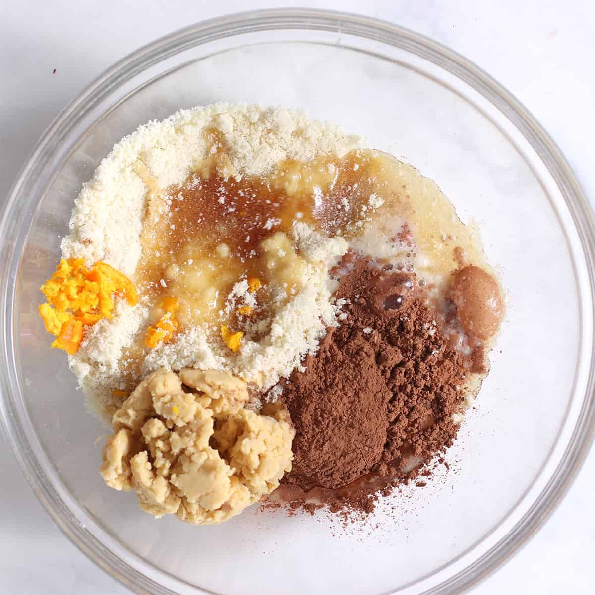 chocolate orange brownie ball bowl.