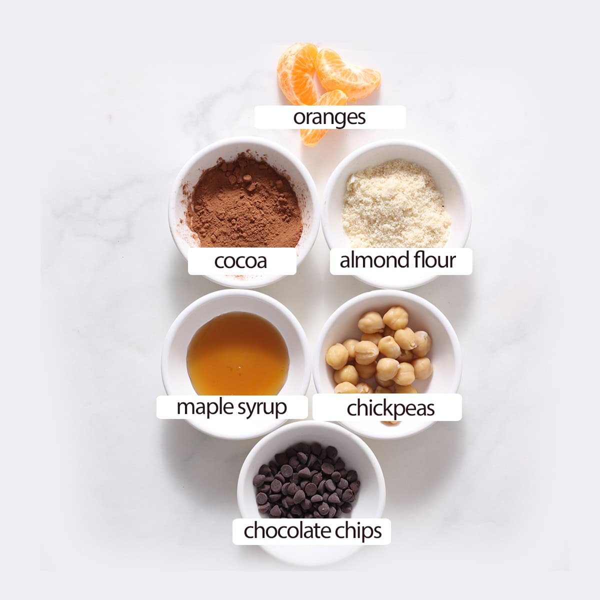 chocolate orange brownie ball ingredients.